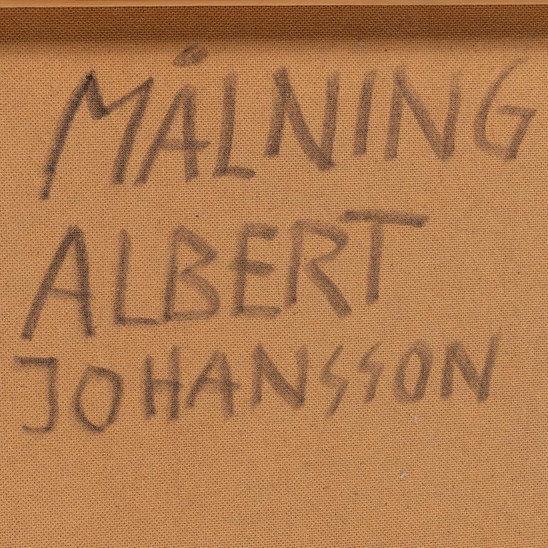 Albert Johansson, olja på pannå, signerad.