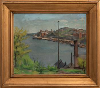 Gunnar Svensson, View from Långholmen over the Münchenbryggeriet in Stockholm.