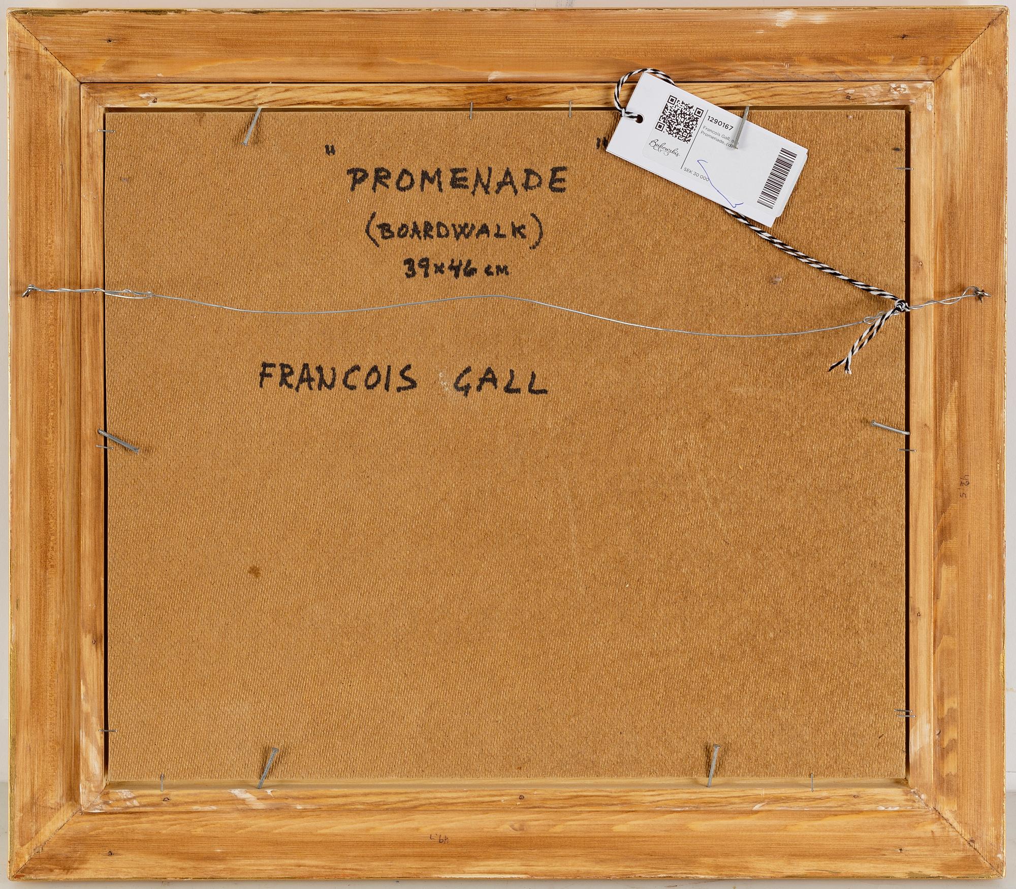 Francois Gall, oil on paper-panel, signed.