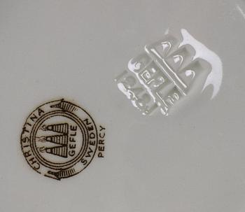 MATSERVISDELAR, 18 st, flintgods, "Christina", Arthur Percy, Gefle.
