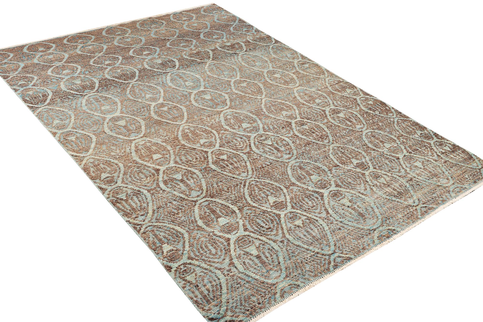 An oriental carpet with modern design, c. 308 x 202 cm.