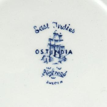 Service set, approximately 92 pieces "Ostindia" Rörstrand earthenware, second half of the 20th century.