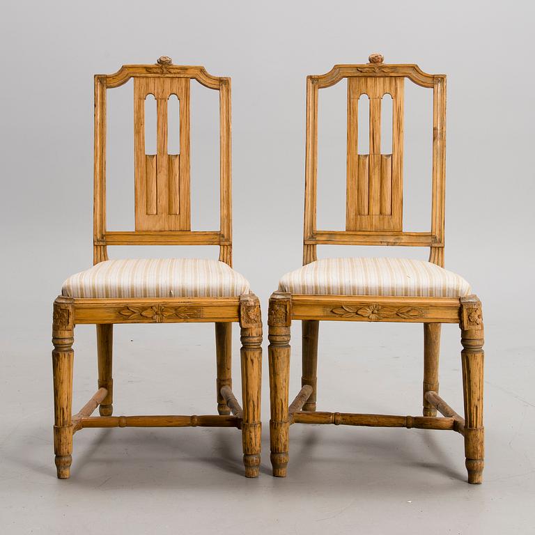 A pair of 18th century Gustavian chairs.