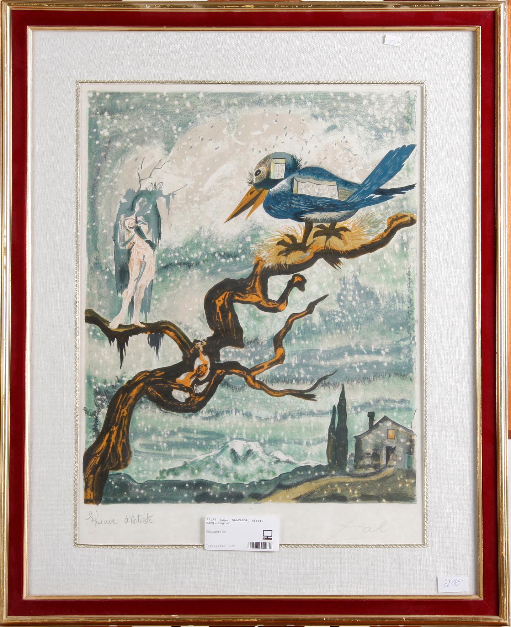 DALI, SALVADOR, efter. Färglitografi. Sign Epreuve d' Artiste.