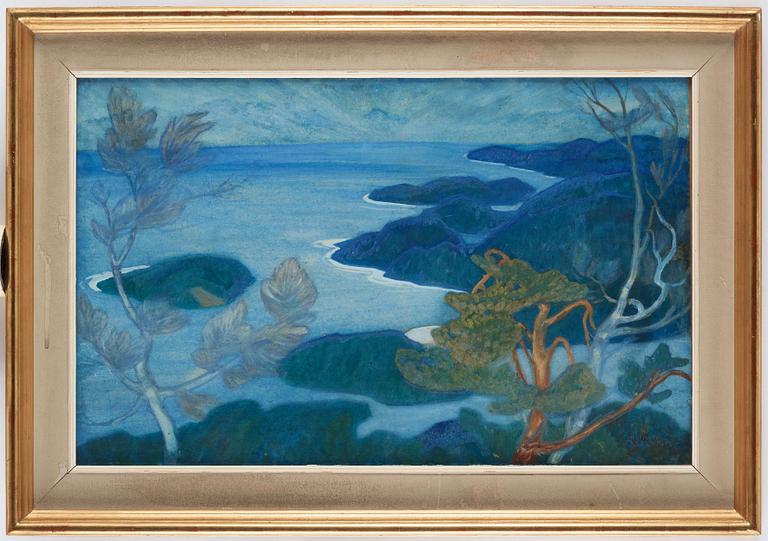 Helmer Osslund, View from Ringkallen, scene from The High Coast in the north of Sweden.