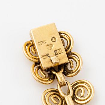 Necklace and bracelet, Carlman, 18K gold.