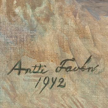 ANTTI FAVÉN, oil on canvas on paper-panel, signed and dated 1942.