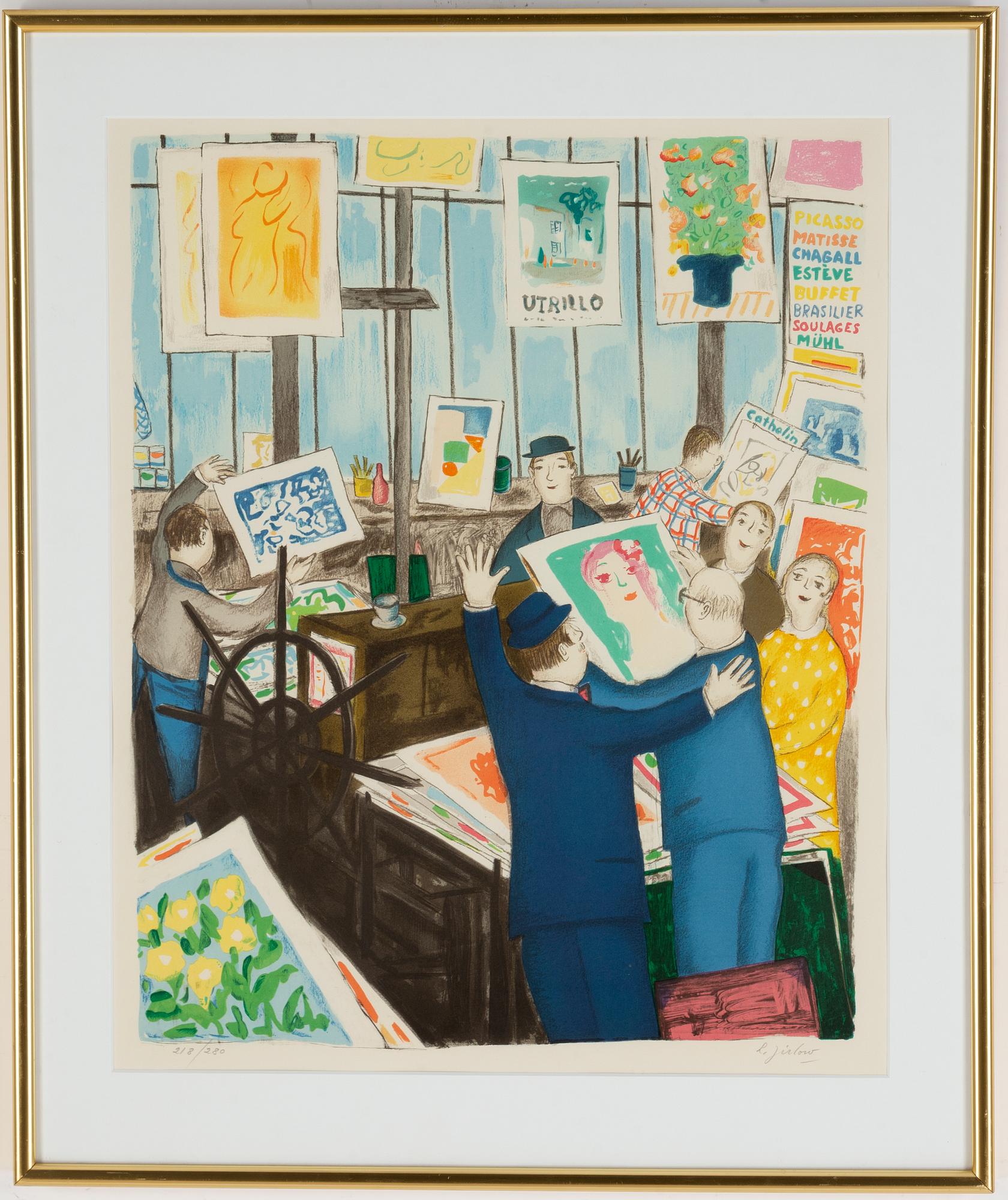 Lennart Jirlow, lithograph in colours, 1990, signed 218/280.