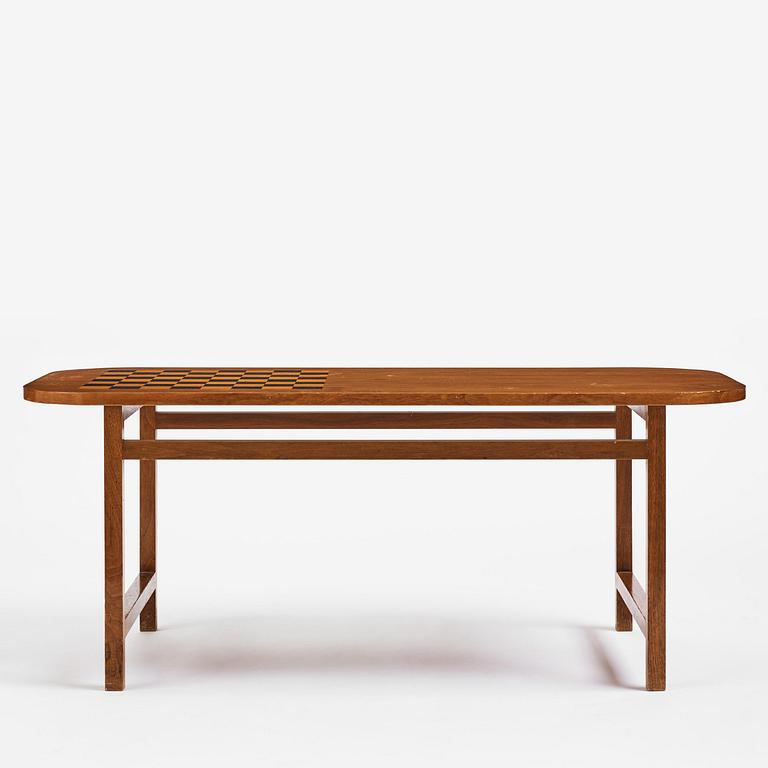 Josef Frank, a mahogany table with inlaid chessboard model "B 552", Firma Svenskt Tenn, 1940s-50s.