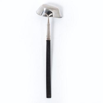 Claës E. Giertta, Soup ladle, sterling silver and wood, Stockholm, 1975.