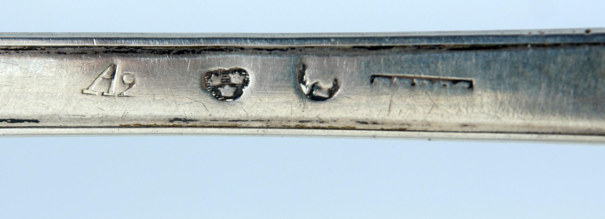 SOPPSLEV, silver, Julius Bergs, Stockholm, 1783. Ca 270 g.