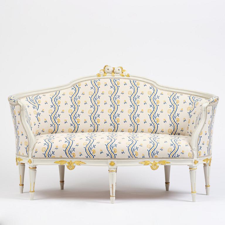 Soffa, Stockholmsarbete, sent 1700-tal, Gustaviansk.
