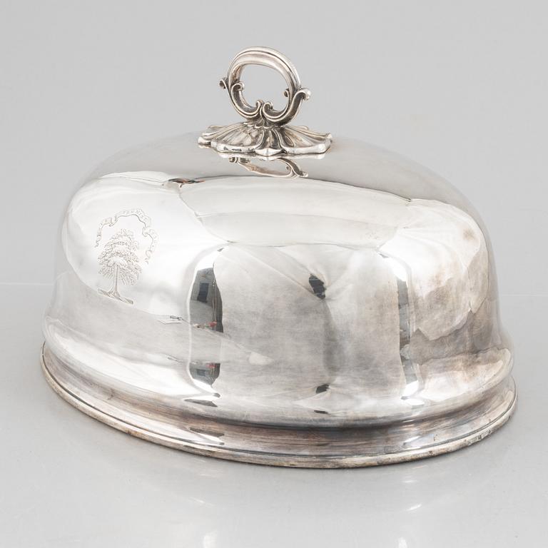 An English plate food dome cover, mark of Elkington & Company, Birmingham 1851.