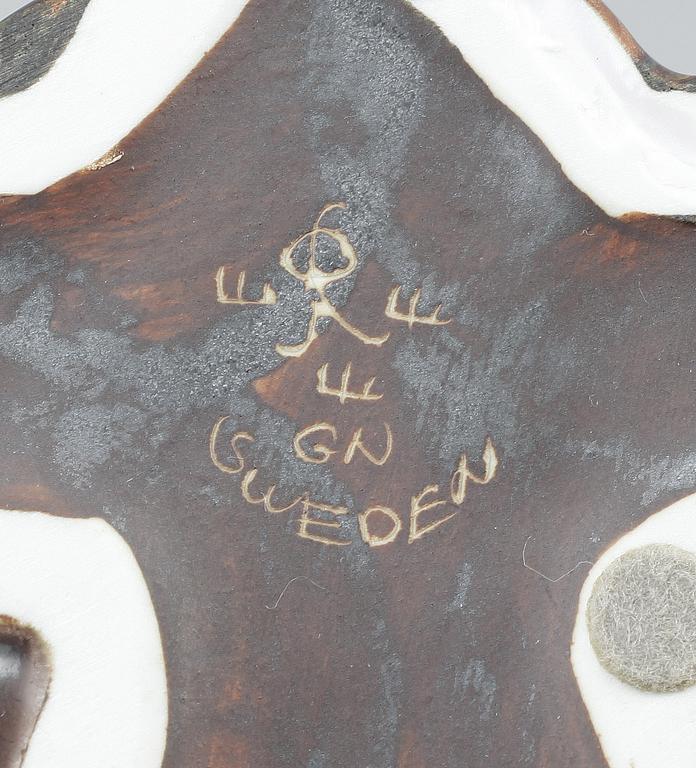 DJURFIGURINER, 2 st, stengods, Gunnar Nylund, Rörstrand.