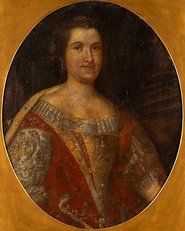 LOUIS MICHEL VAN LOO, after. Oval. Canvas relined on panel 80 x 64 cm.
