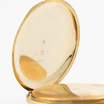 Pocket watch, 14K gold, hunter, 51.5 mm.