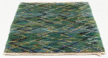 Barbro Nilsson, a carpet, 'Sommarvägar, grön' knotted pile, c 117 x 88 cm, signed AB MMF BN.