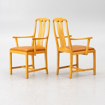 Carl Malmsten, Armchairs, 6 pieces, "Ambassadör", Åfors Möbelfabrik, late 20th century.