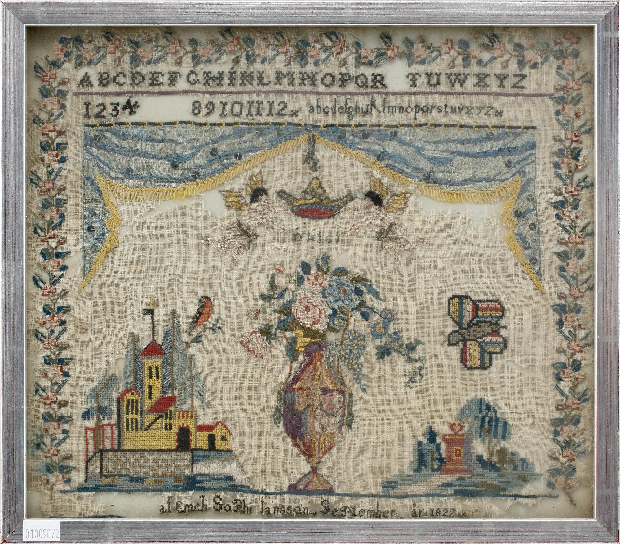 MÄRKDUK, märkt Emeli Sophie Jansson, dat september 1827.