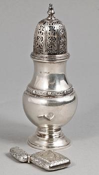 SOCKERRUSKA samt DOSA, Sterling silver, Birmingham, England, bla 1892. Vikt tot 178g.