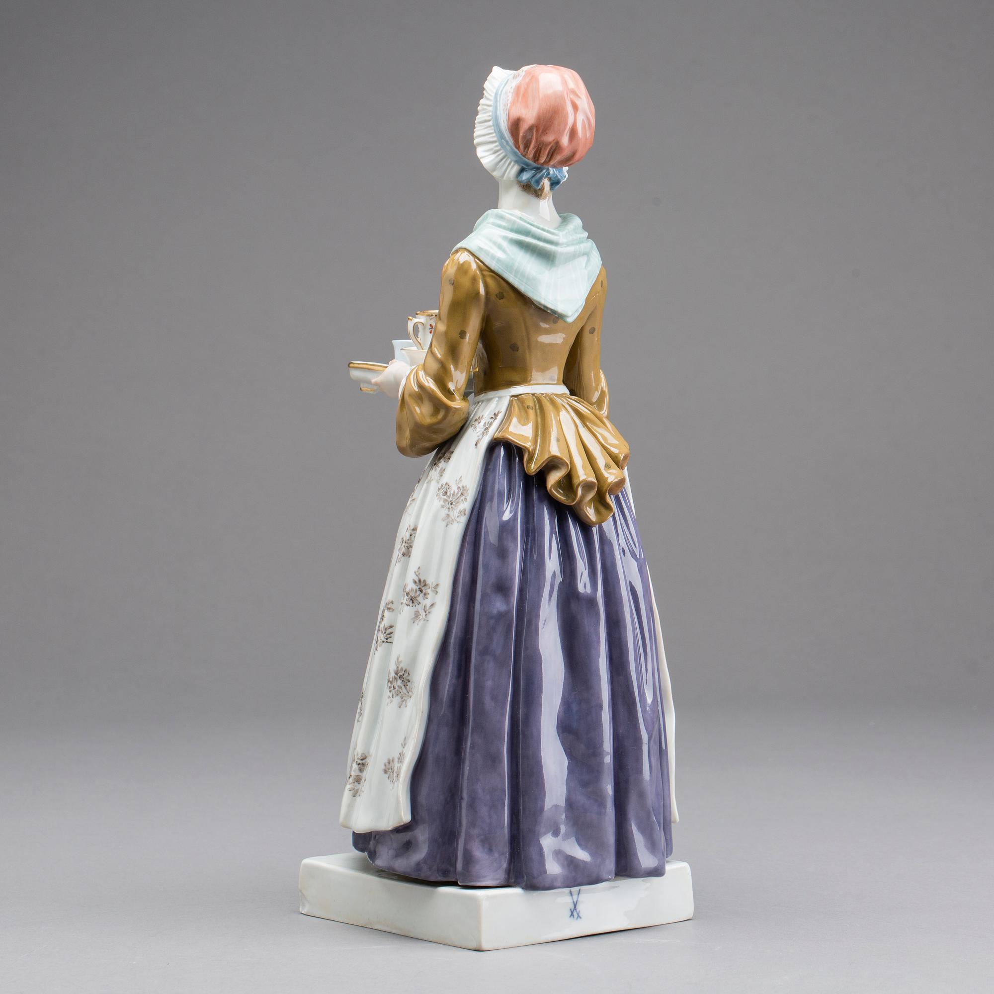 A Meissen  figurine "The Chocolate Girl" no 86 , after  Jean-Etienne Liotard.