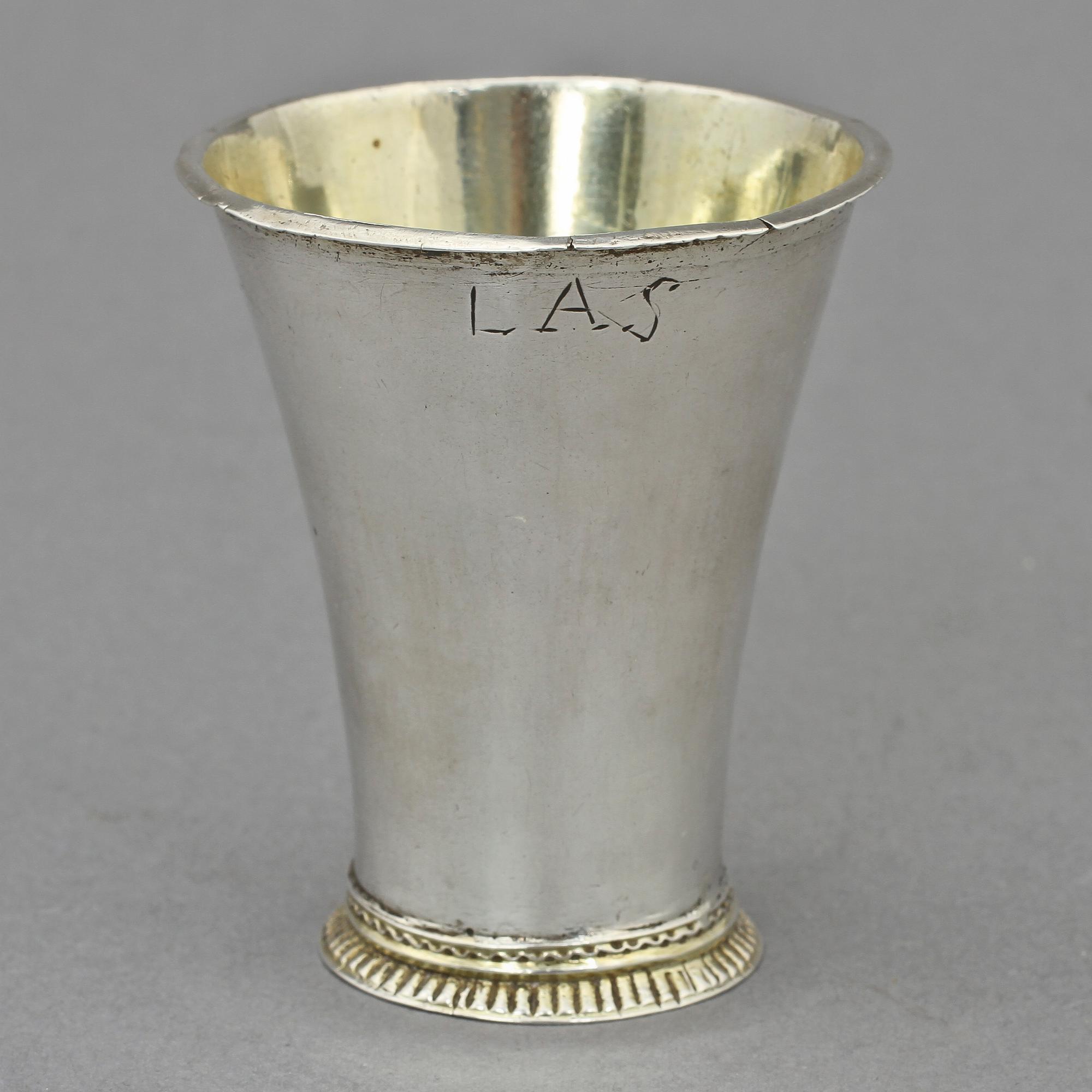 BÄGARE, silver, Olof Fernlöf, Göteborg, 1762. Vikt 35 g.