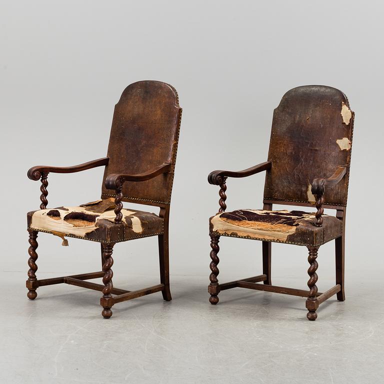 a pair of barock style chairs from around 1900.