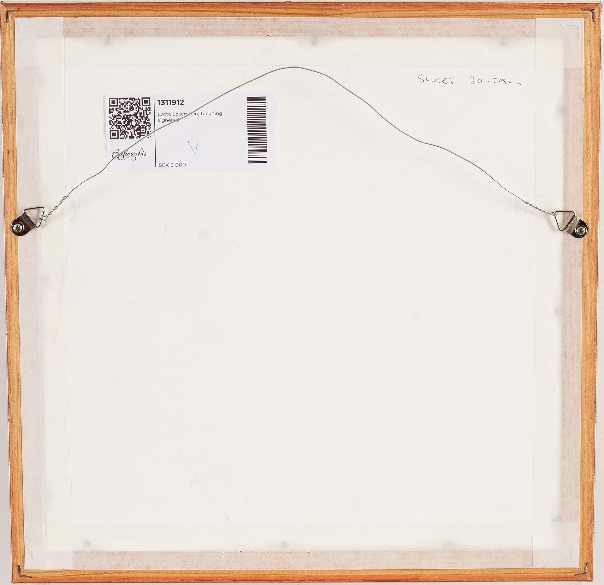 Lotte Laserstein, drawing, signed.