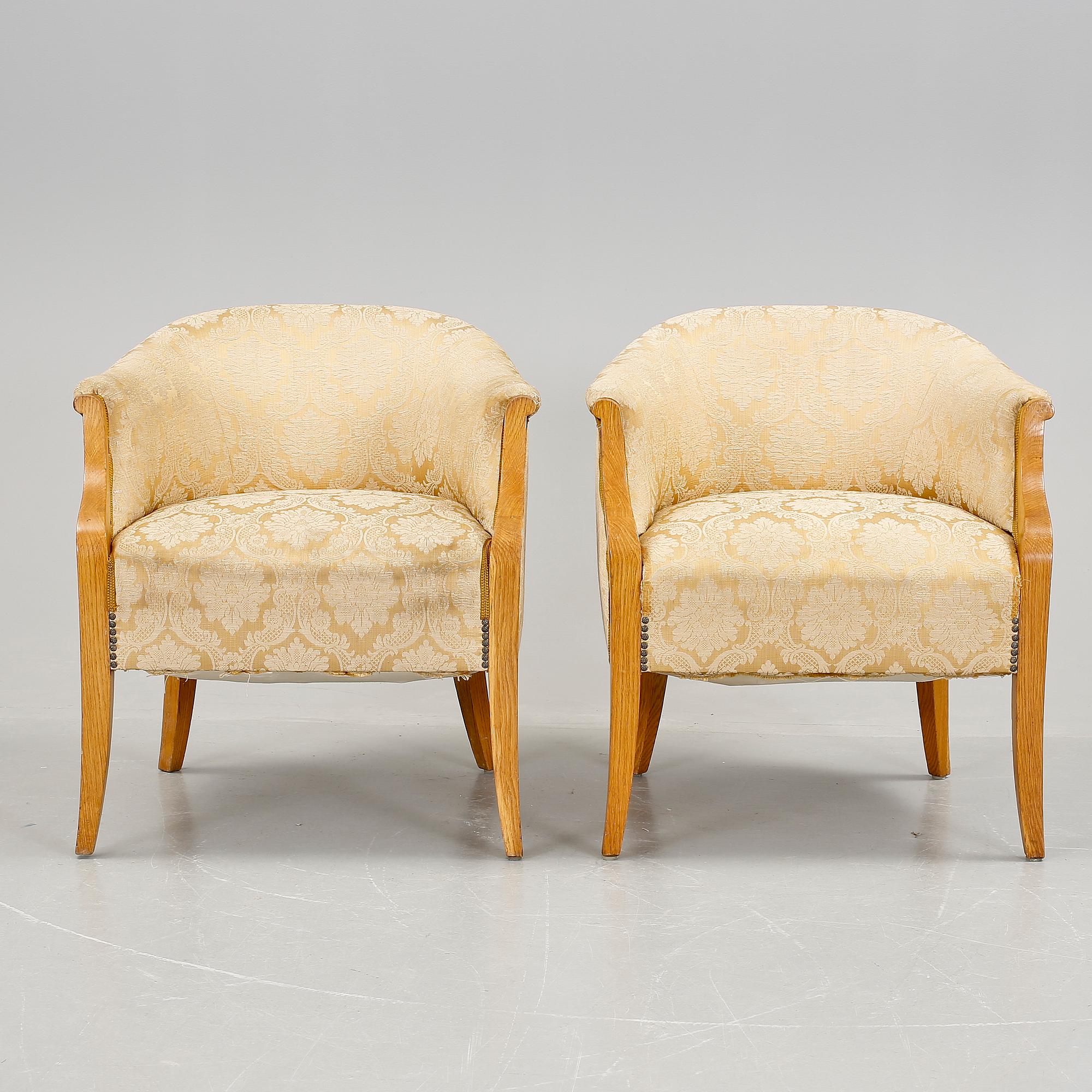 FÅTÖLJER, ett par, art deco, 1920-tal.