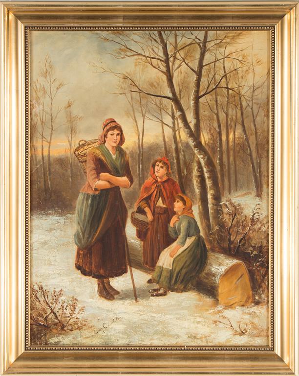 UNKNOWN ARTIST, 19th century, oil on canvas, signed.