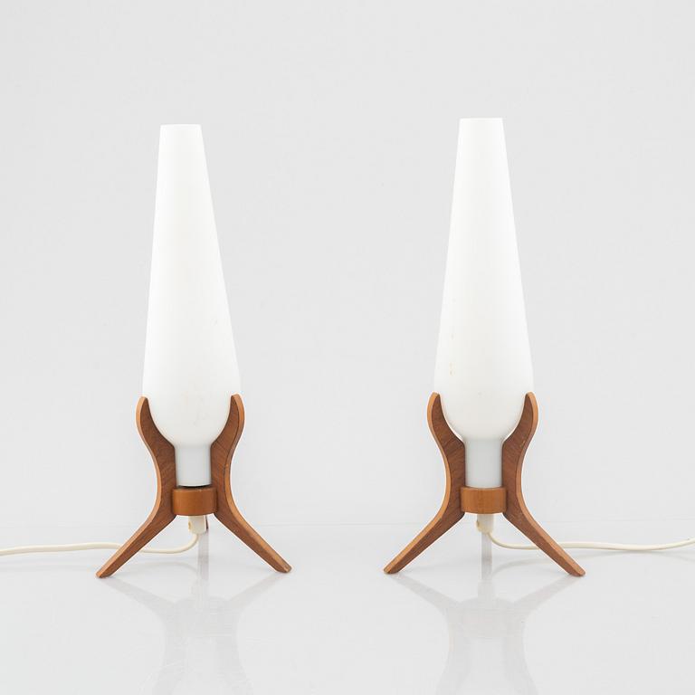 A pair of table lamps, mid 20th century.