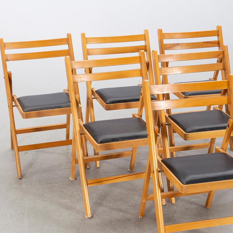 Six folding chairs second half of the 20th century.