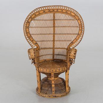 A ratten wicker chair, late 20th century,