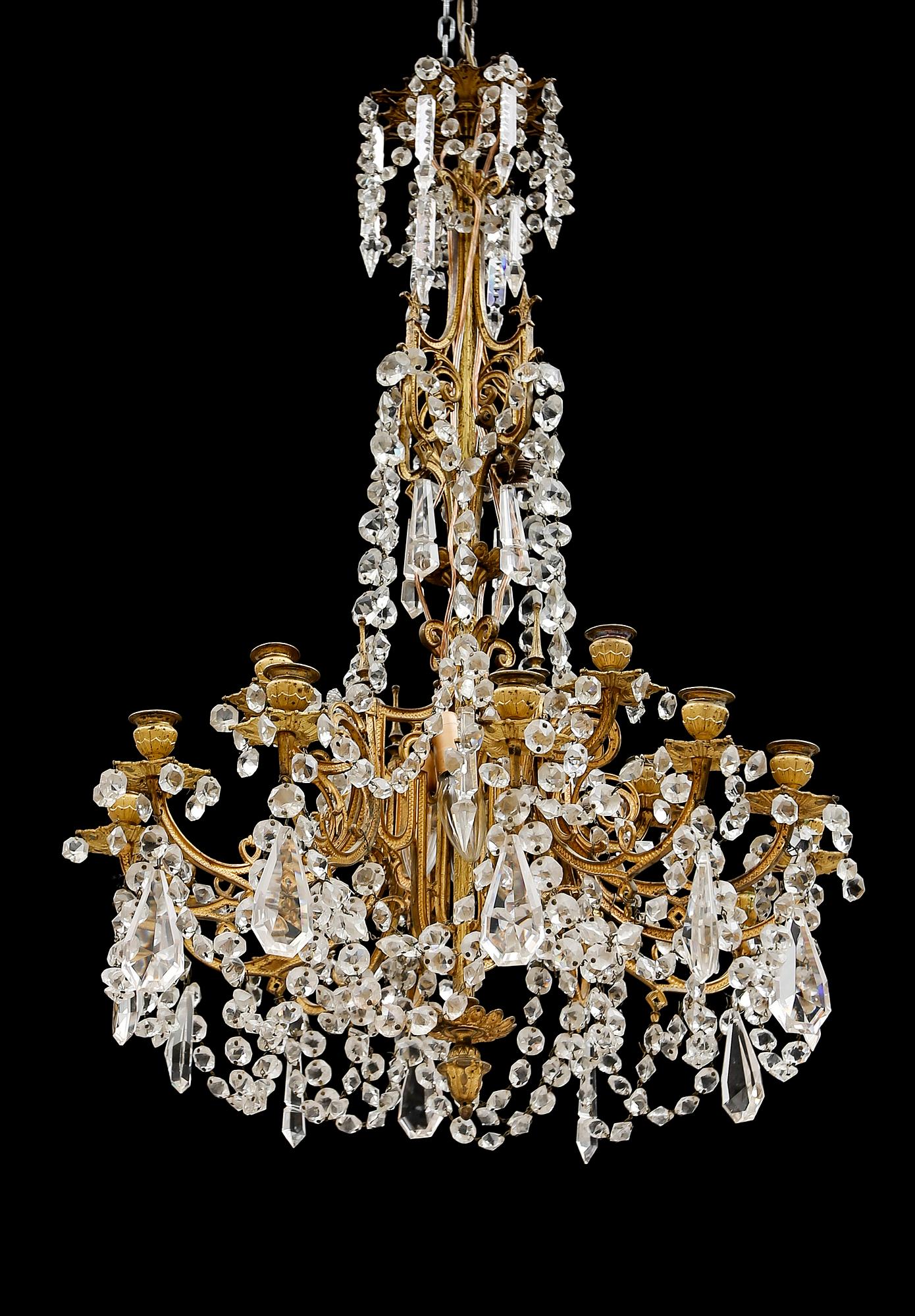 LJUSKRONA, oscariansk, 1800-talets andra hälft. Höjd ca 95 cm.