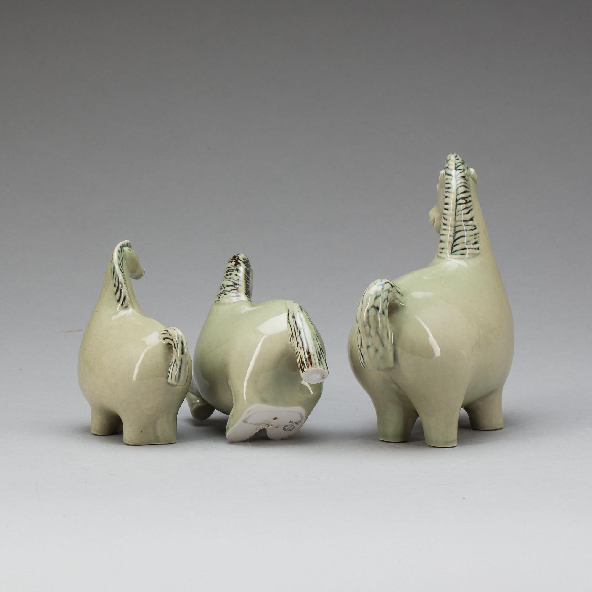 FIGURINER, porslin, 3 st.  Stig Lindberg, Gustavsberg.