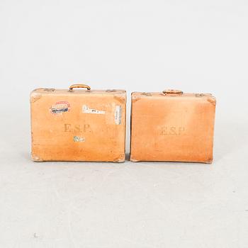 A set of two suitcases "Unica" from Tidan AB Mariestad first half of the 20th century.