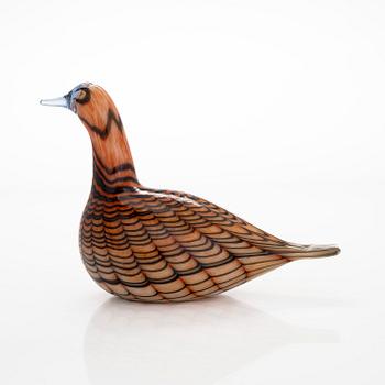 Oiva Toikka, glasfågel, "Little Diver", signerad O. Toikka Nuutajärvi.