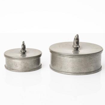 Jars with lids, 2 pcs, Firma Svenskt Tenn, Stockholm, Sweden, 1932.