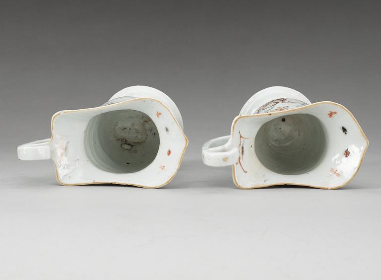 KANNOR, ett par, kompaniporslin. Qing dynastin, Qianlong (1736-95).