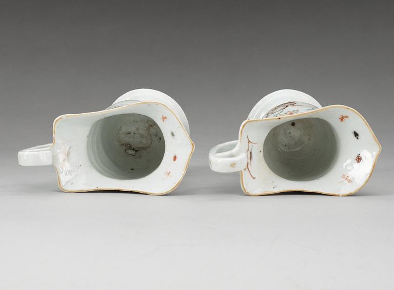 A pair of famille rose ewers, Qing dynasty, Qianlong (1736-95).