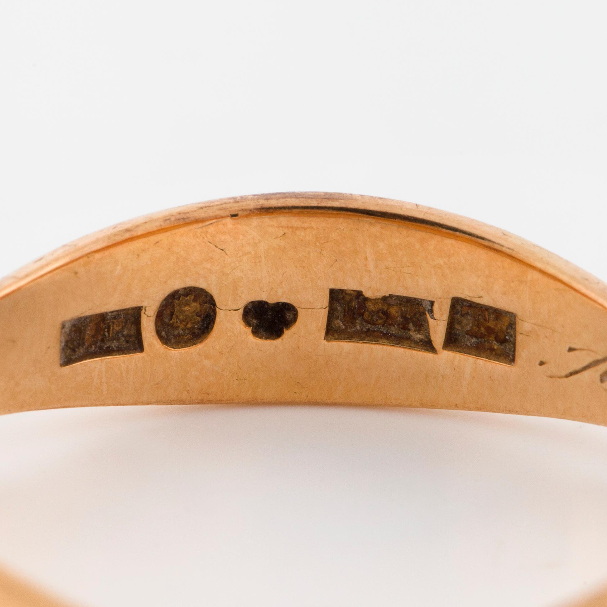 RING, guld, frimurarorden, John Pettersson,Stockholm, 1921.