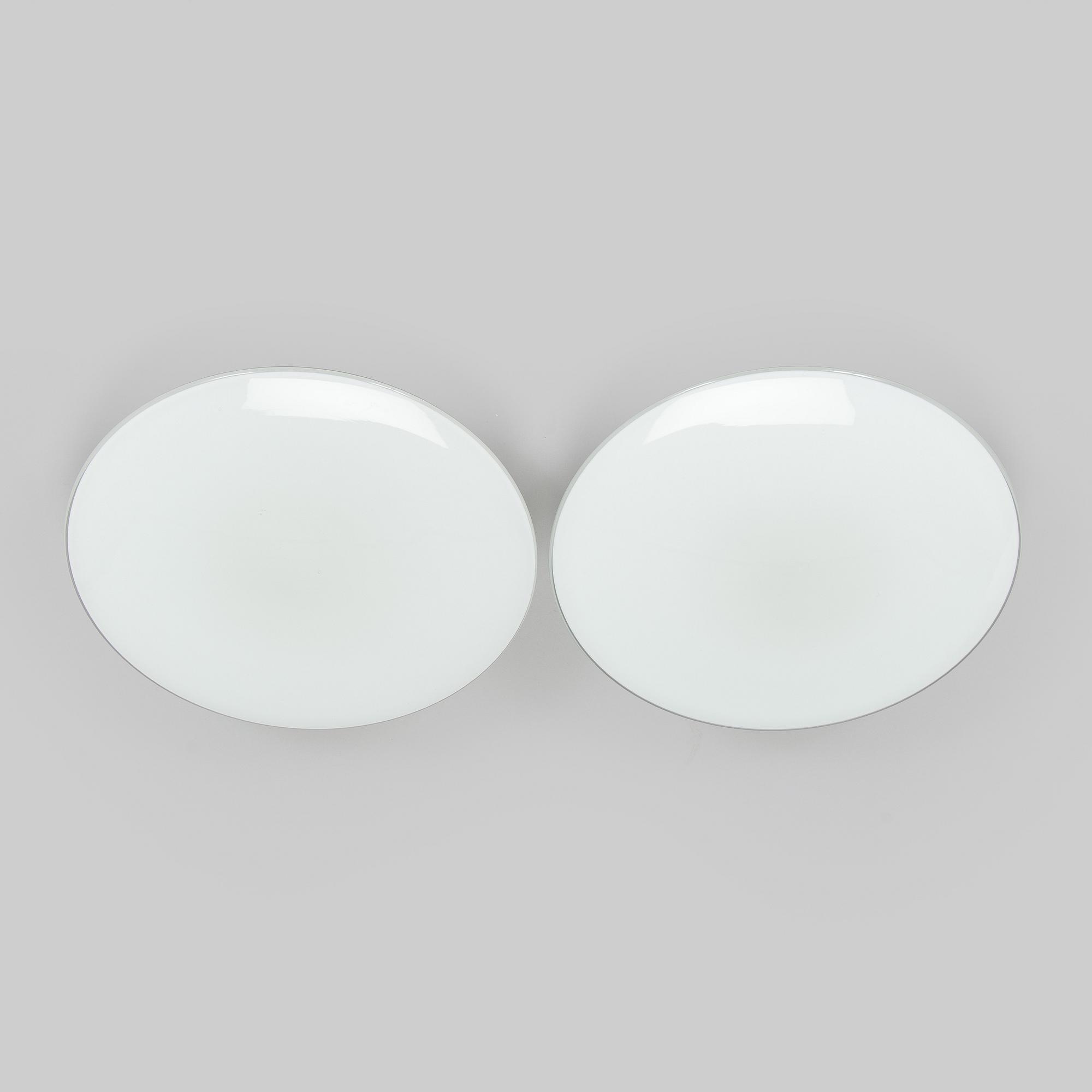Arne Jacobsen, a pair of 1960's 'AJ-Eklipta' ceiling / wall lamps, for Louis Poulsen/licensed manufacturer Orno, Stockmann.