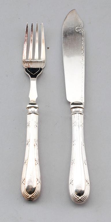 FISKBESTICK, 12 st, pläter, England, 1900-talets mitt.