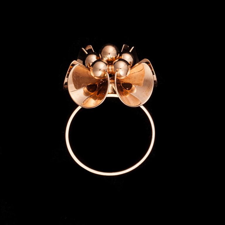 RING samt HÄNGE, 14K guld, Elis Kauppi Kupittaan Kulta 1973. Paino 10 g.