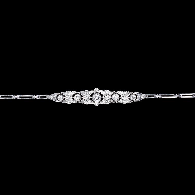 A diamond bracelet, tot. app. 1.50 cts, 1960's.