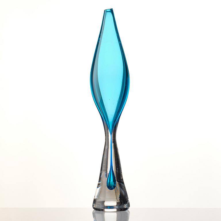 Vicke Lindstrand, a unique glass vase, Kosta, Sweden 1950s.