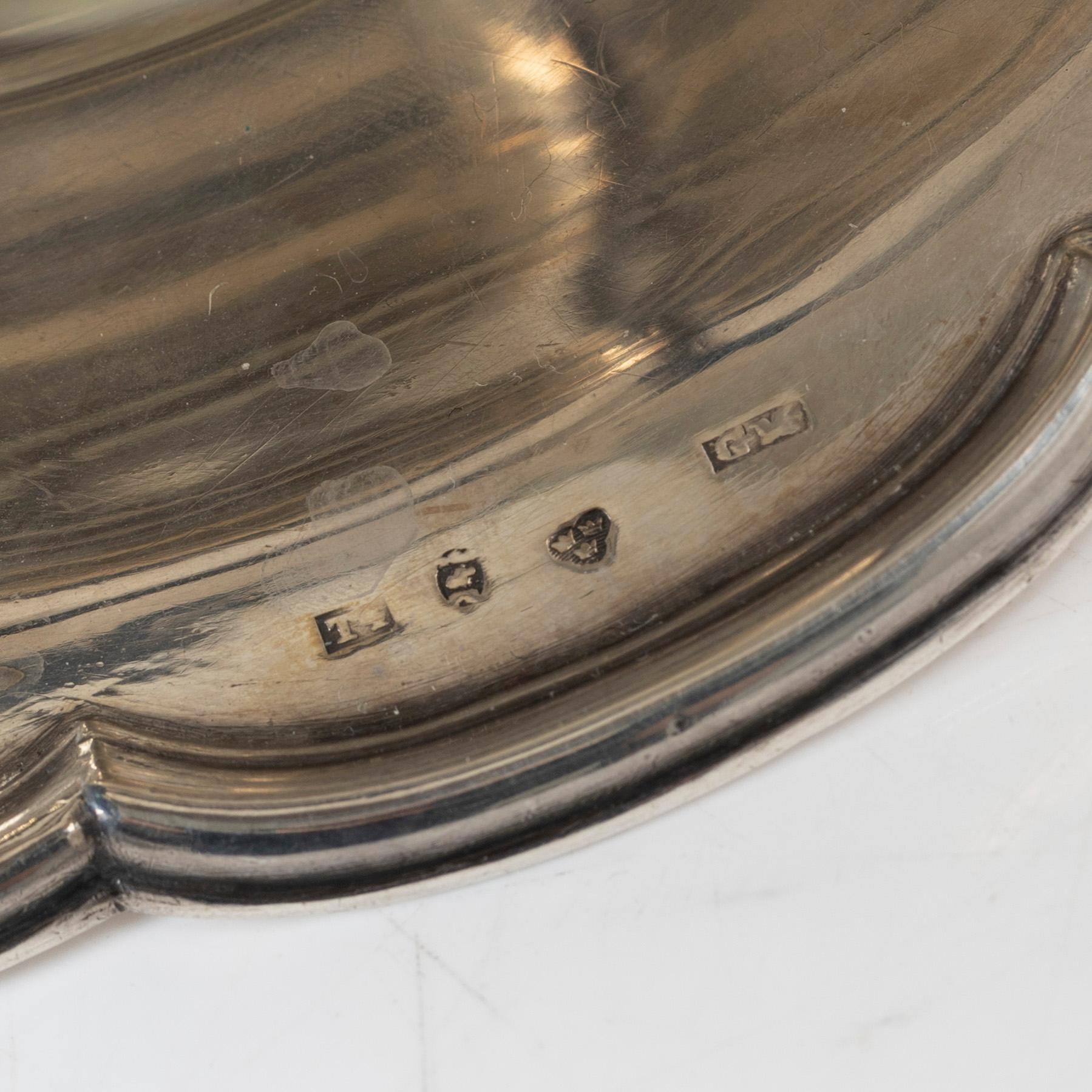 Gustaf Möllenborg, Gravy boat with tray, silver, Stockholm 1849.