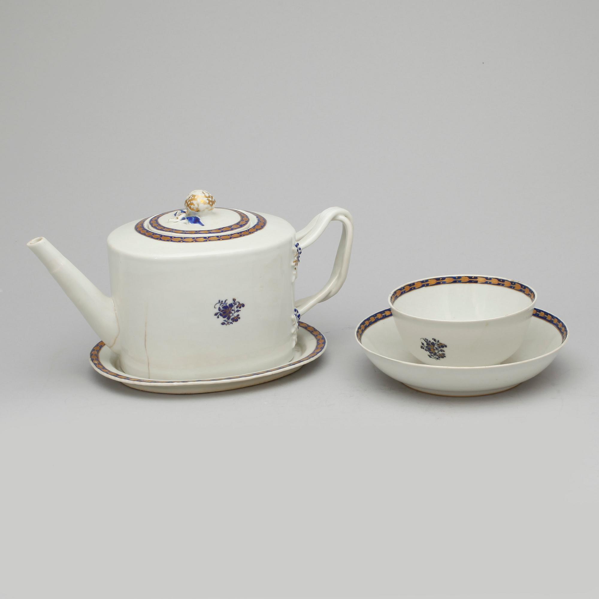 SERVISDELAR, 7 delar, porslin, Kina, 1800-tal.