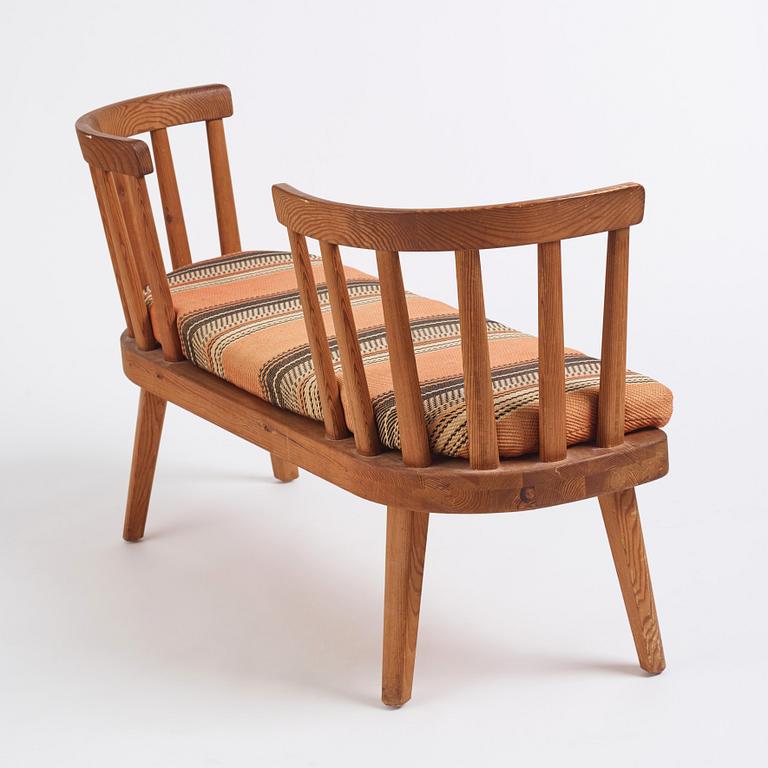 Axel Einar Hjorth, an "Utö" stained pine sofa, Nordiska Kompaniet 1930s.