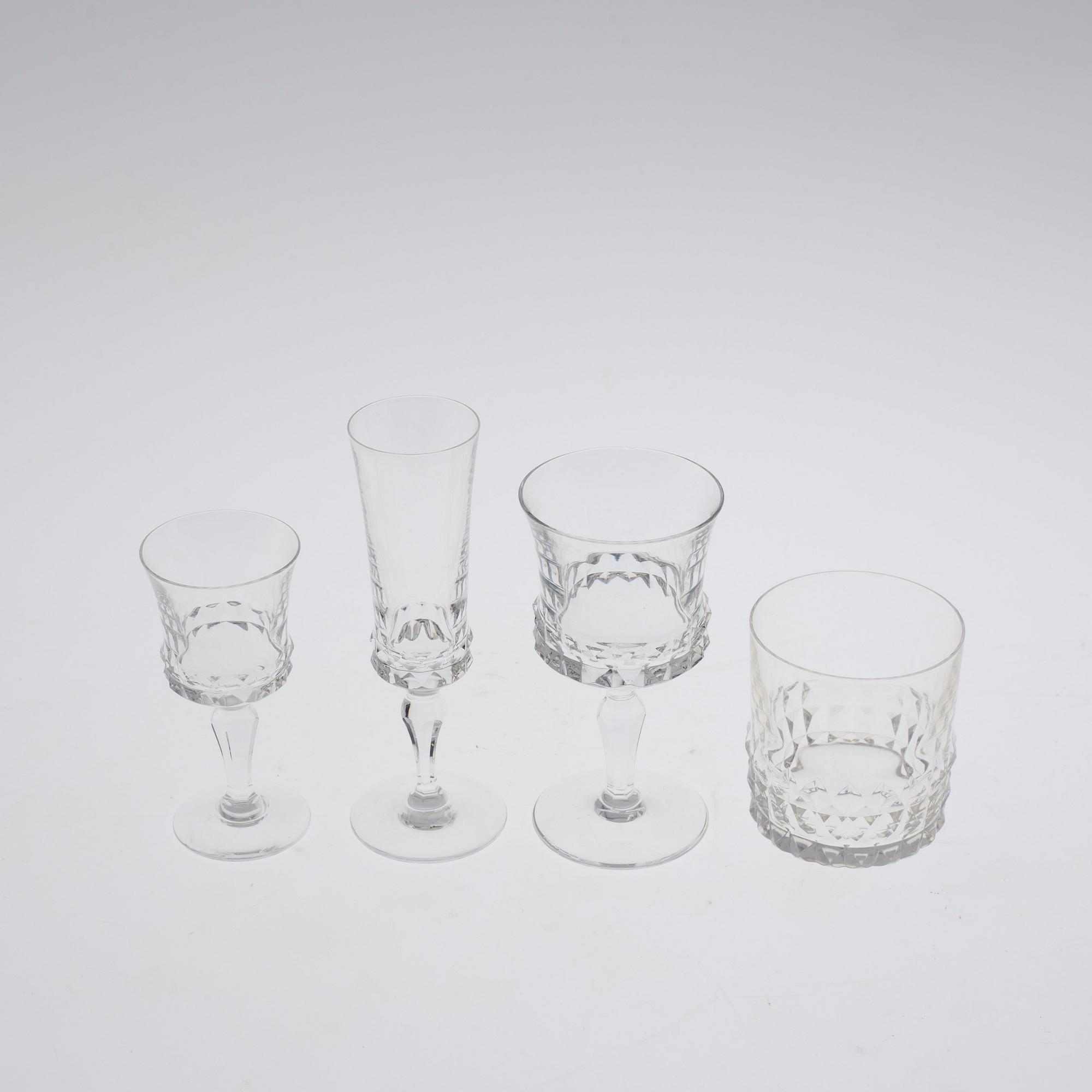 INGEBORG LUNDIN, glasservis, 23 delar, glas, "Silvia", Orrefors.